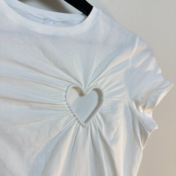 SKIMS Cotton Jersey Heart Mini Dress in White Size Medium - Picture 6 of 12